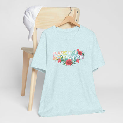 Feminist Floral T-Shirt: Anti-Patriarchy Rainbow Pride Tee