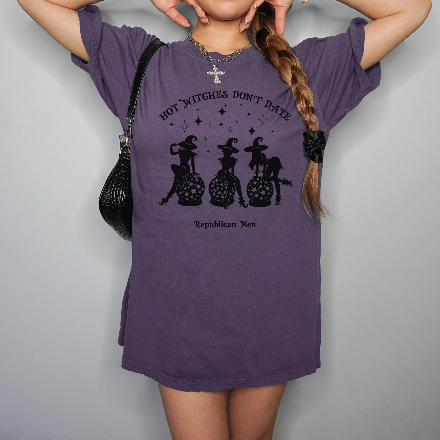 Hot Witches Dont Date Republican Men Shirt, Funny Halloween Shirt, Witch Graphic Tee, Spooky Season T-Shirt, Halloween Apparel