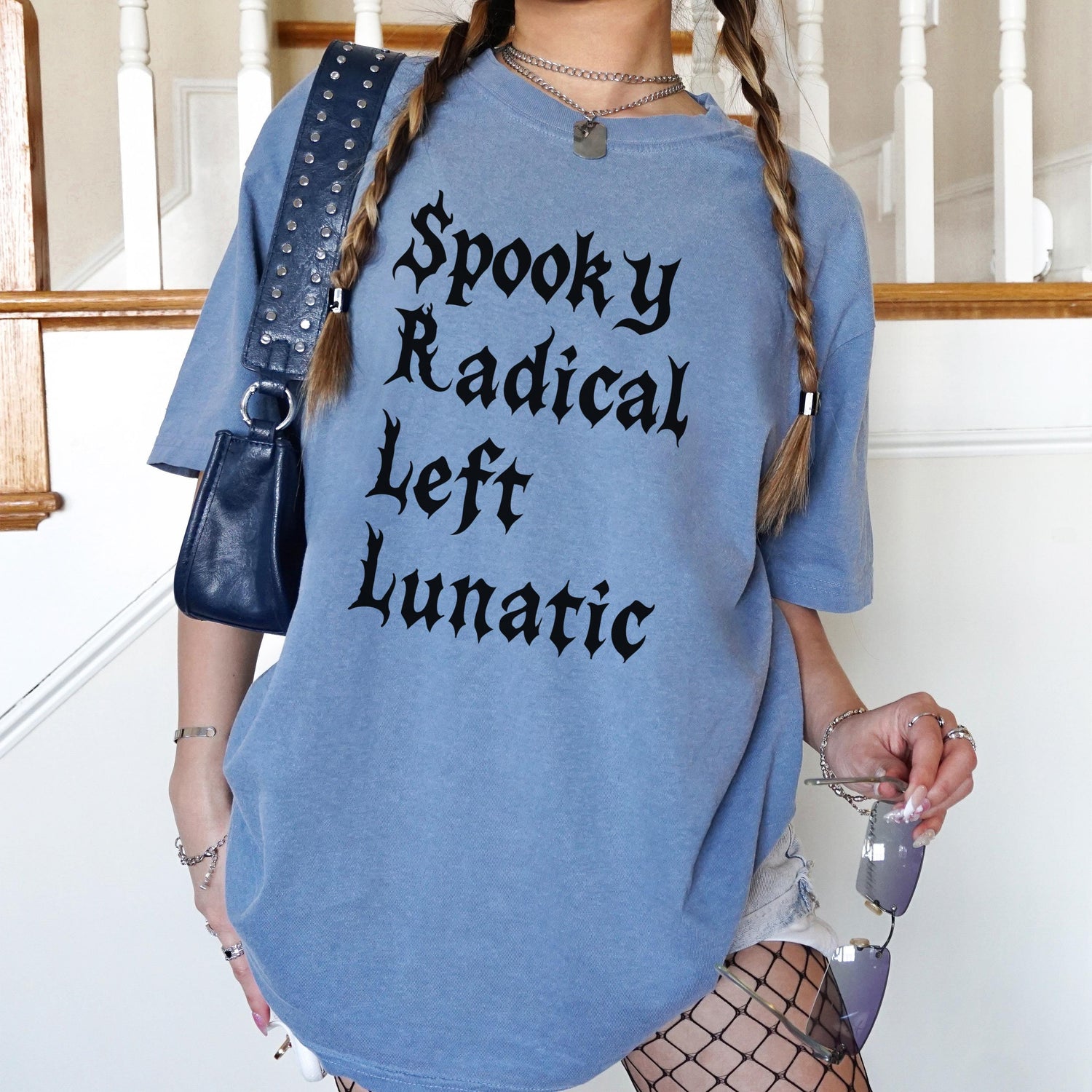 Spooky Radical Left Lunatic T-Shirt, Gothic Graphic Tee, Halloween Statement Shirt, Edgy Streetwear, Unisex Casual Top, Trendy Fashion