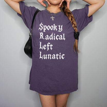 Spooky Radical Left Lunatic Shirt, Goth Aesthetic Graphic Tee, Halloween Statement T-Shirt, Alternative Fashion Top