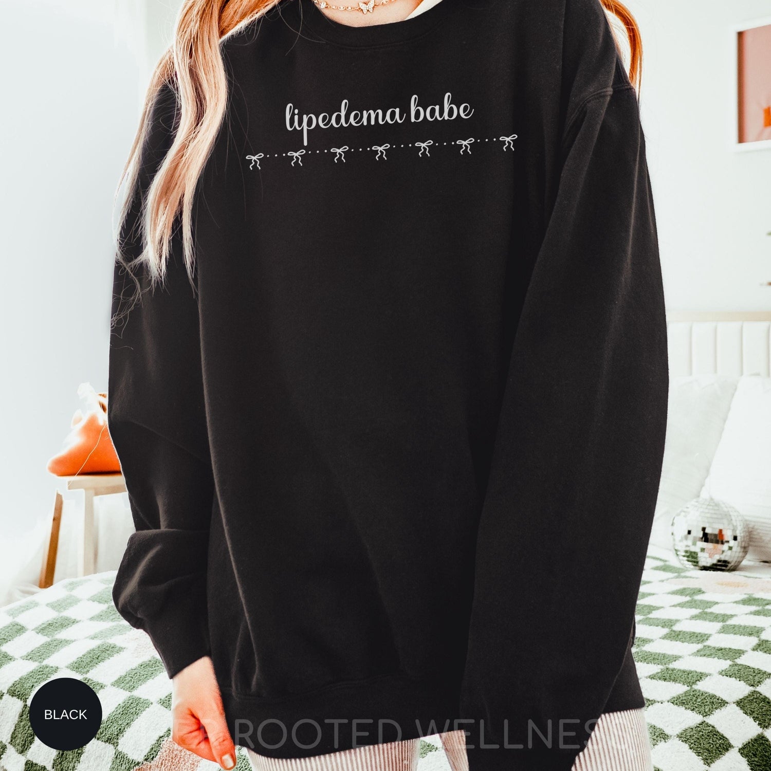 Lipedema Babe Lightweight Sweatshirt | Coquette Comfort Colors Lipoedema Jumper | Lipedema Warrior Creweneck Sweater | Bows Lipadema Apparel