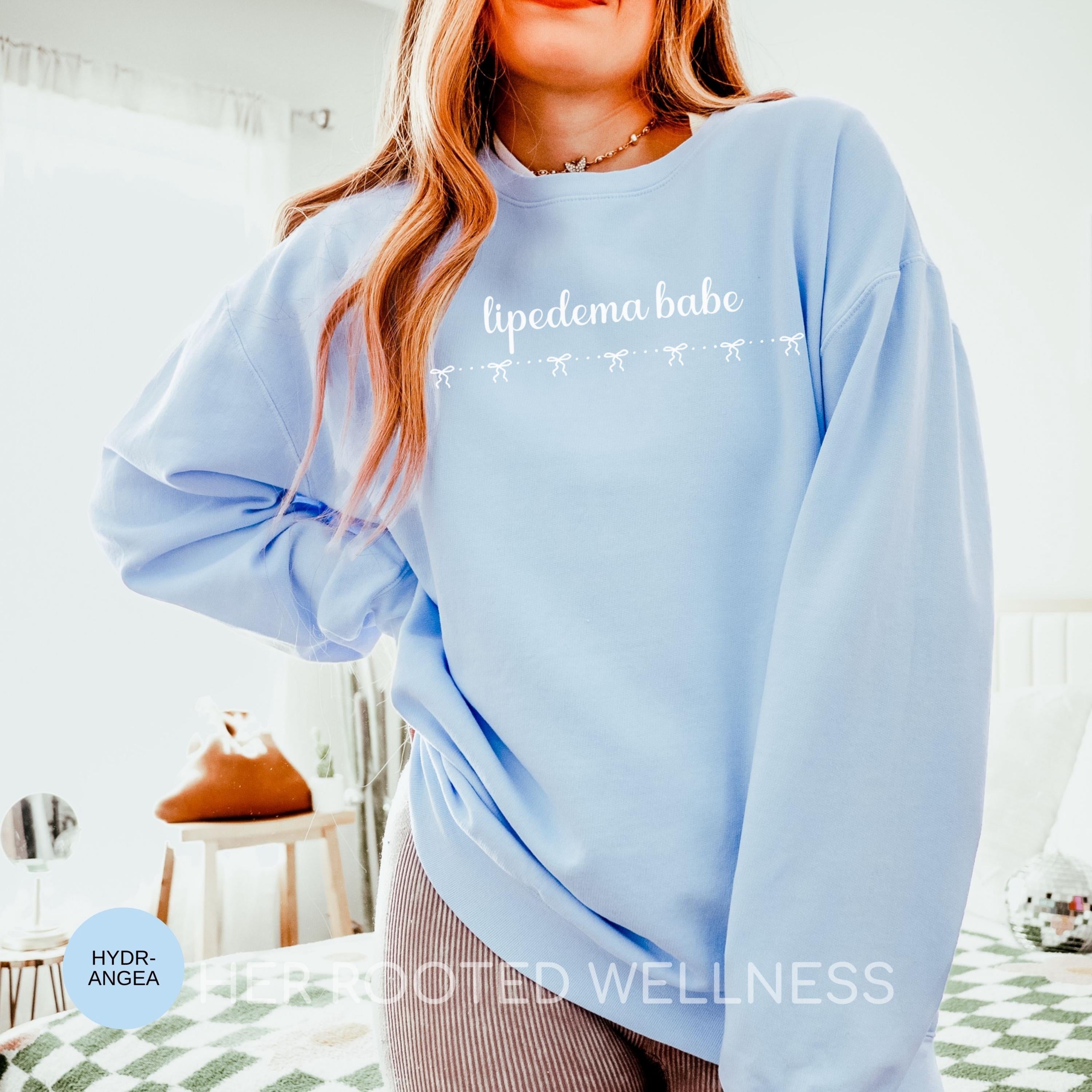 Lipedema Babe Lightweight Sweatshirt | Coquette Comfort Colors Lipoedema Jumper | Lipedema Warrior Creweneck Sweater | Bows Lipadema Apparel