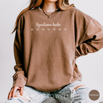 Lipedema Babe Lightweight Sweatshirt | Coquette Comfort Colors Lipoedema Jumper | Lipedema Warrior Creweneck Sweater | Bows Lipadema Apparel