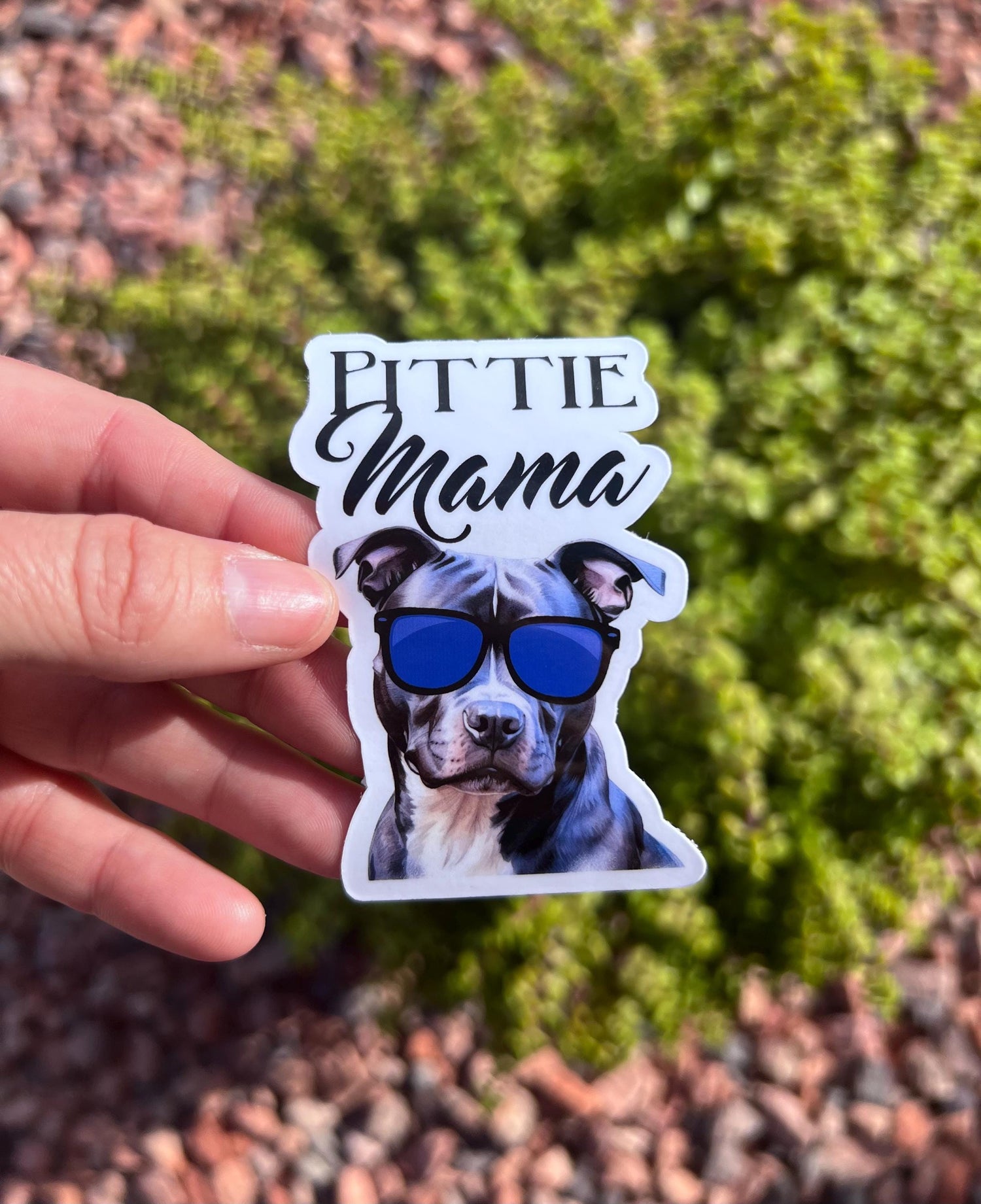 Pittie Mama Sticker: Water-Resistant Pit Bull Mom Vinyl Decal