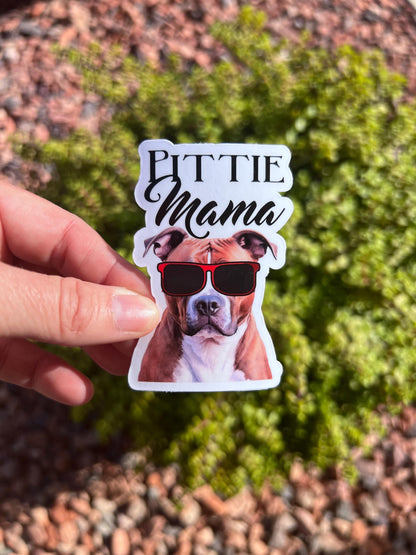 Pittie Mama Sticker: Water-Resistant Pit Bull Mom Vinyl Decal