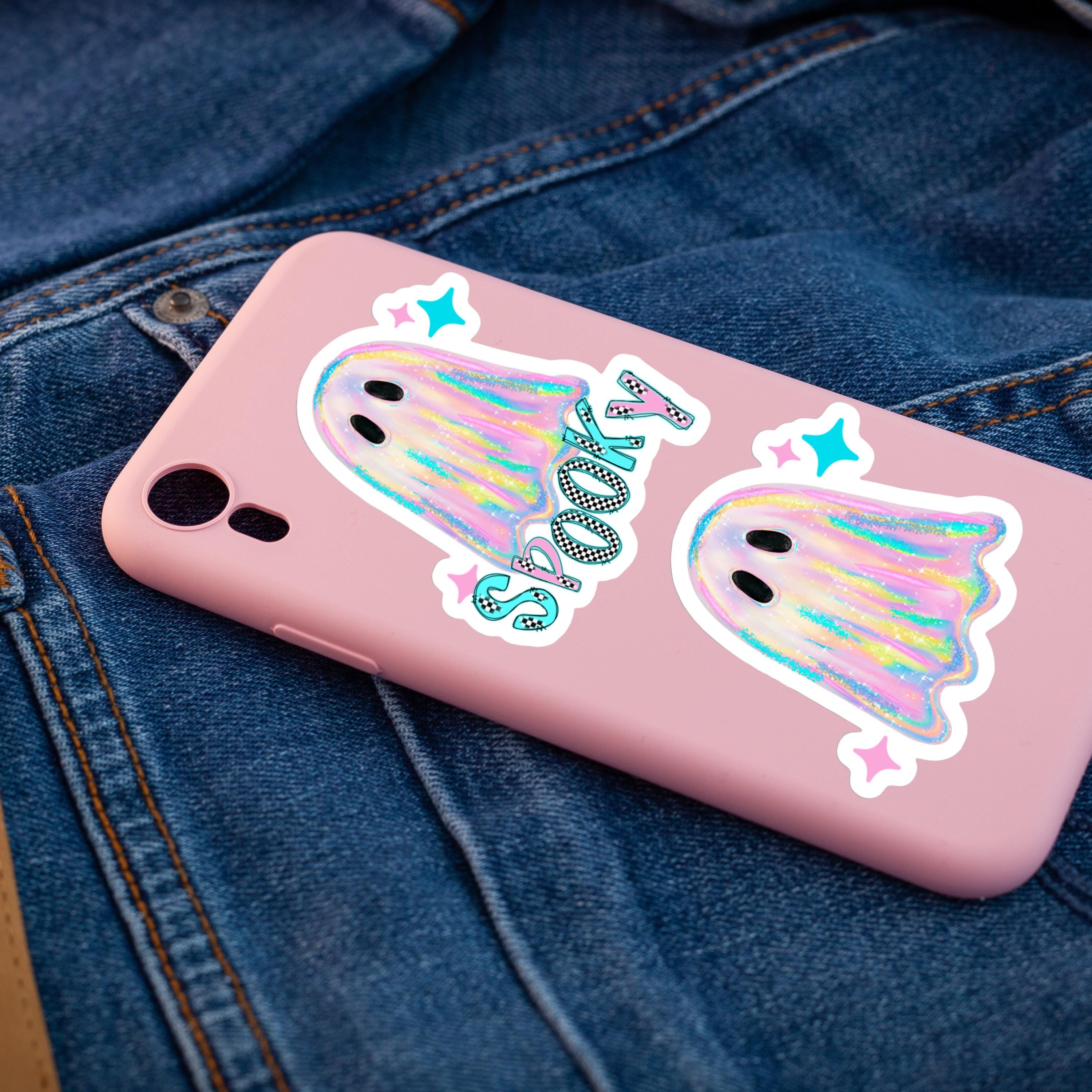 Pastel Goth Ghost Sticker | Holographic Halloween Sticker | Cute Spooky Ghost Decal | Iridescent Laptop Sticker | Water Bottle Sticker
