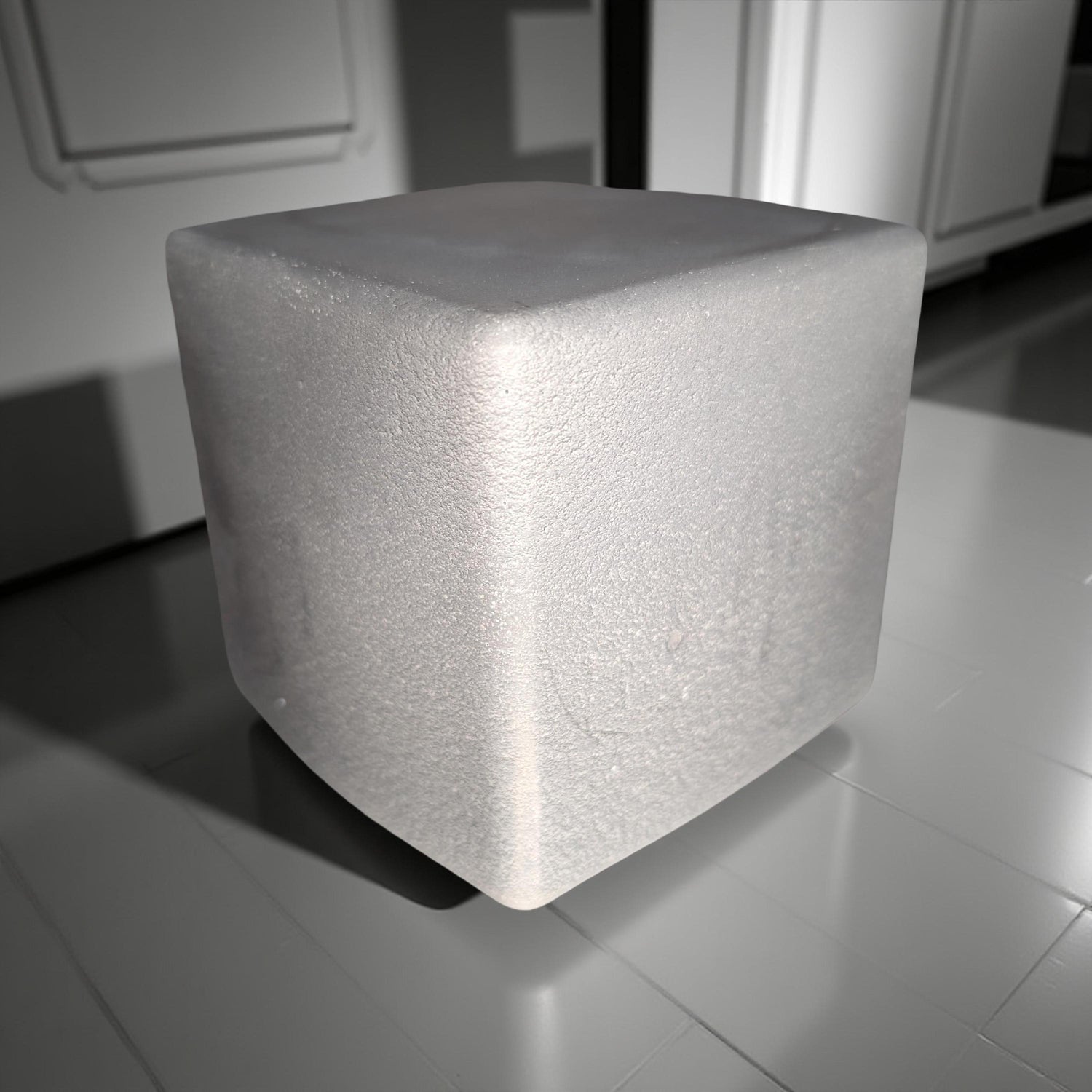 Minimalist Concrete Door Stop: Modern Cube Bookend, Industrial Decor