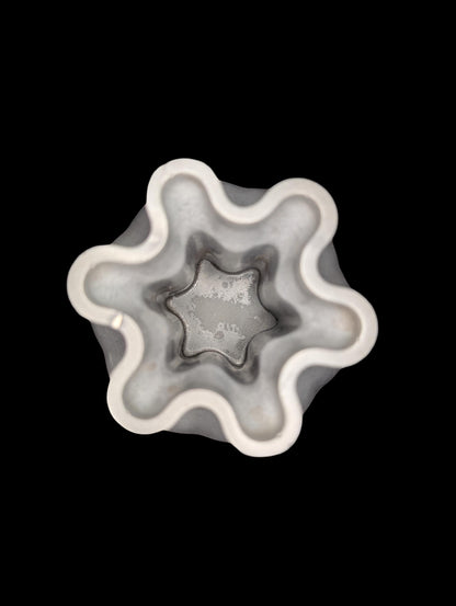 Concrete Bag Vase: Modern Fluted Rim Decor - Grey or Natural