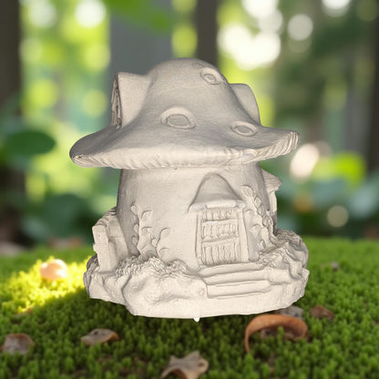 Mini Concrete Mushroom House: Paintable Fairy Garden Decor, 3.5&amp;quot;