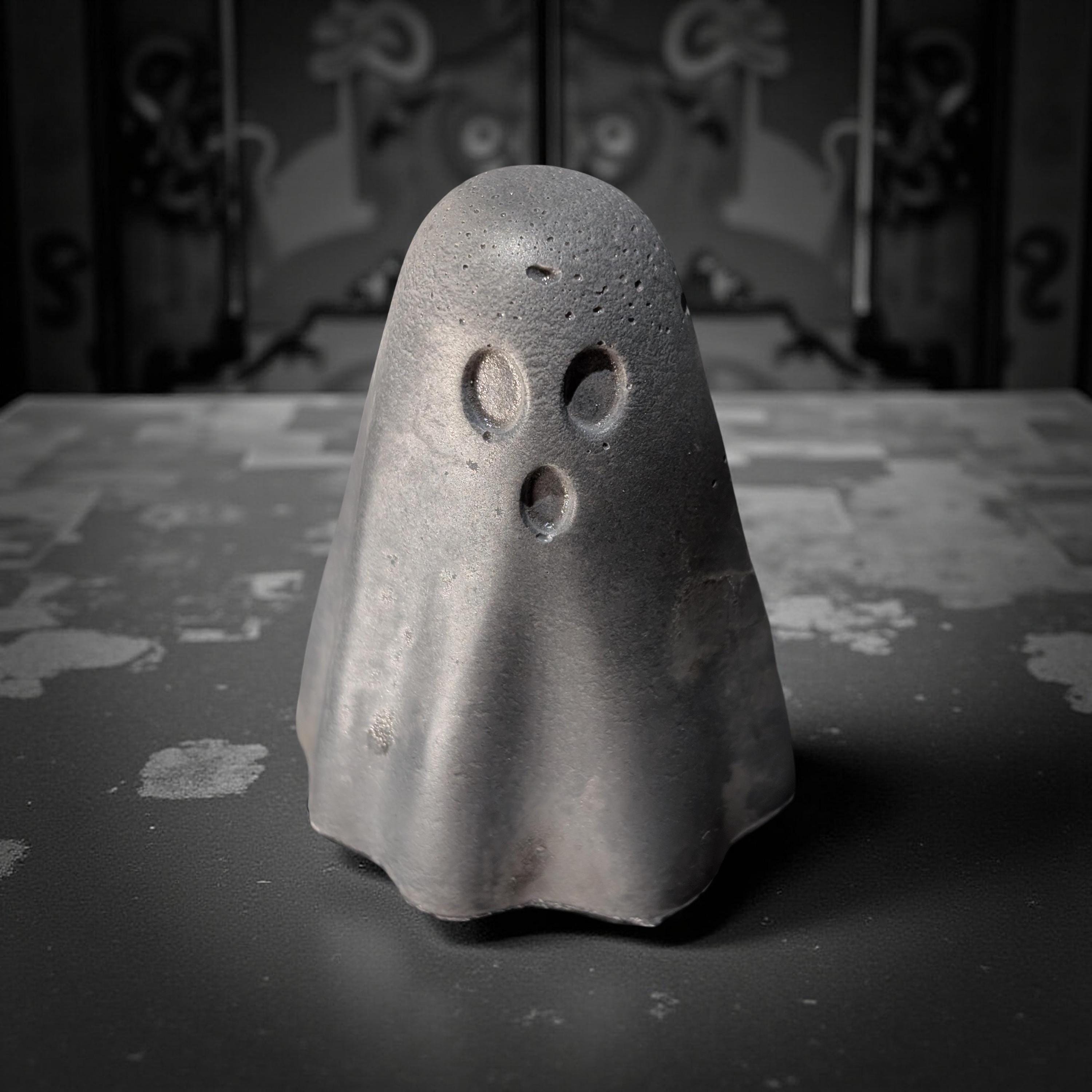 Mini Concrete Ghosts: Modern Halloween Shelf Decor