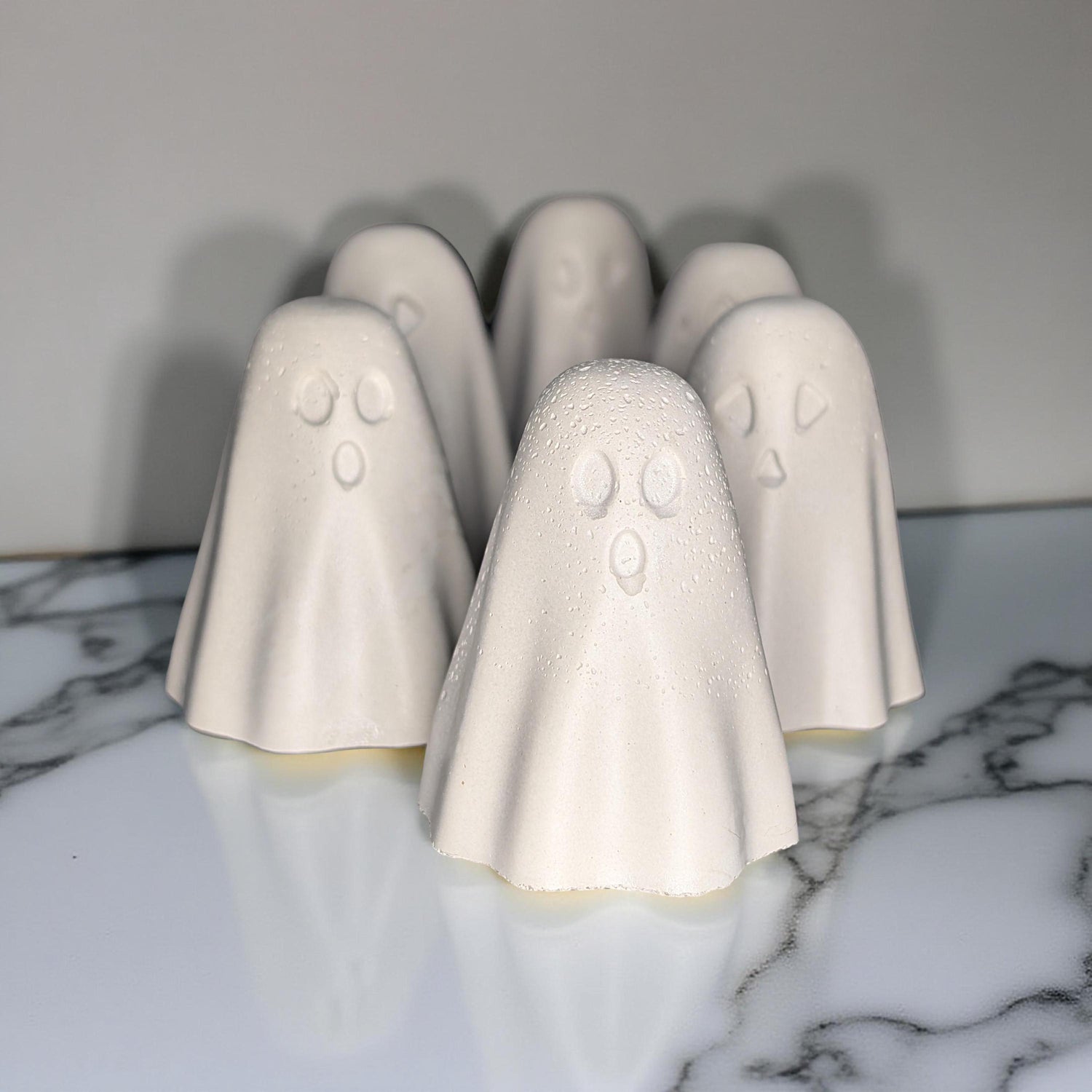 Mini Concrete Ghosts: Modern Halloween Shelf Decor
