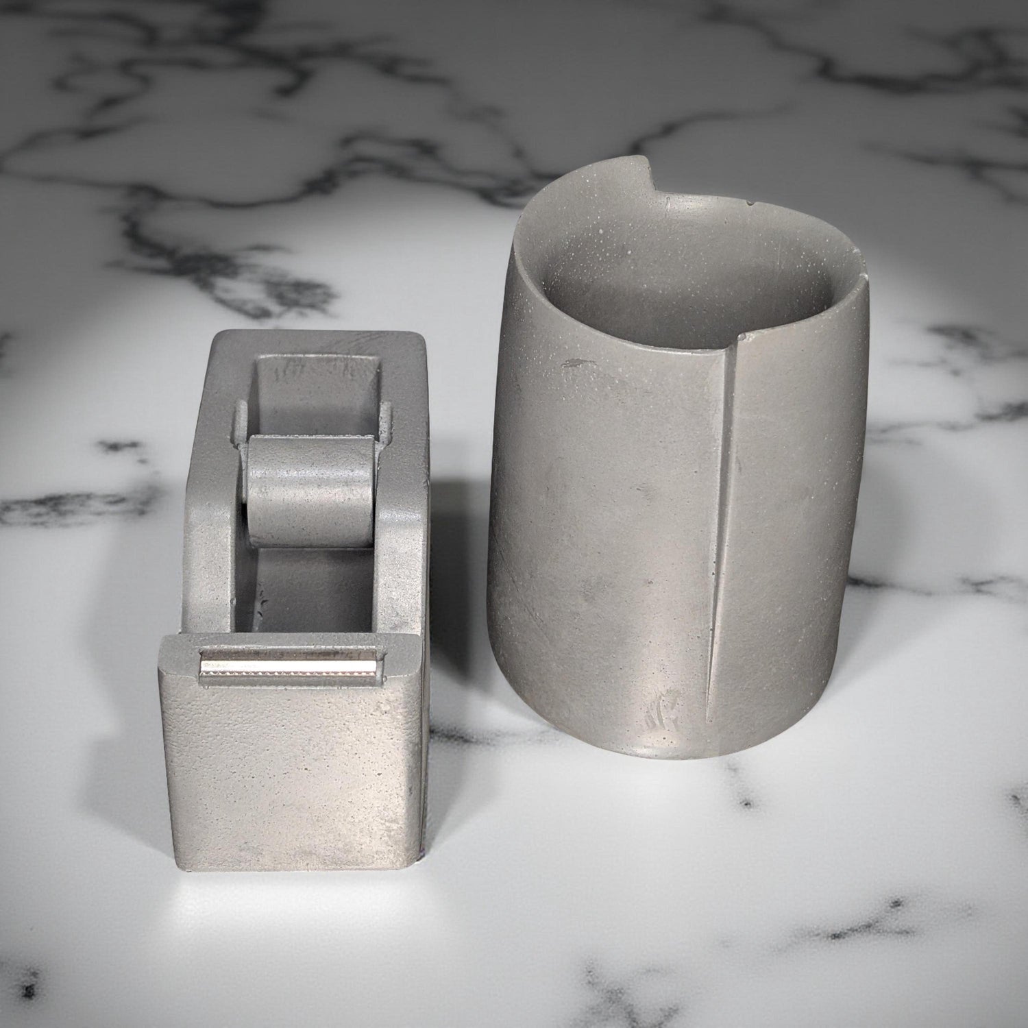 Minimalist Concrete Tape Dispenser: Modern Cement Desk Accessory, Natural or Gray