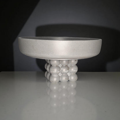 Modern Concrete Pedestal Bowl: Sculptural Orb Base, Minimalist Centerpiece