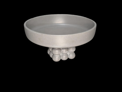 Modern Concrete Pedestal Bowl: Sculptural Orb Base, Minimalist Centerpiece