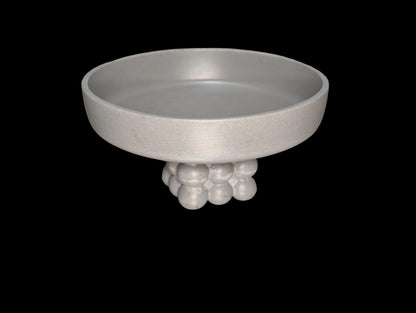 Modern Concrete Pedestal Bowl: Sculptural Orb Base, Minimalist Centerpiece