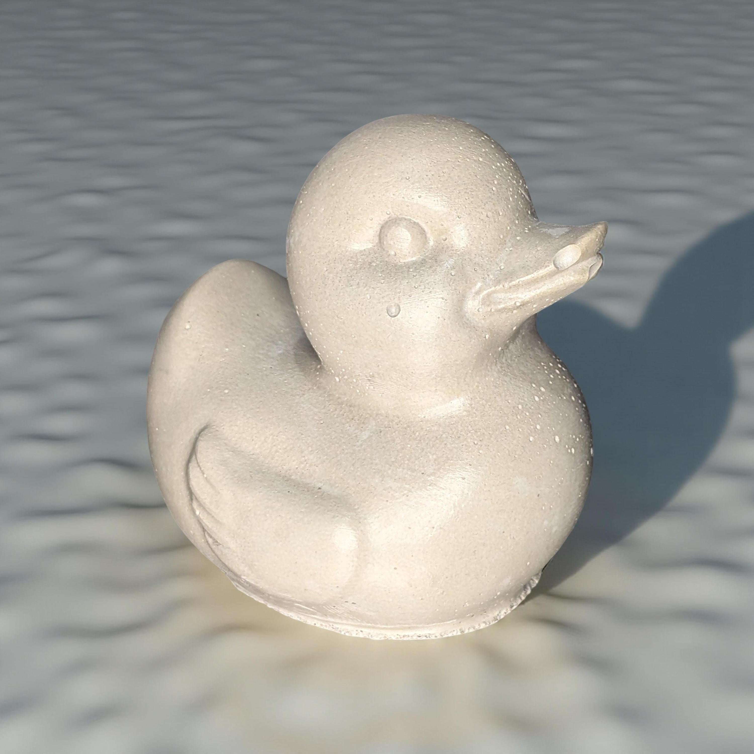 Concrete Duck Sculpture: Modern Minimalist Decor, Paintable DIY Craft