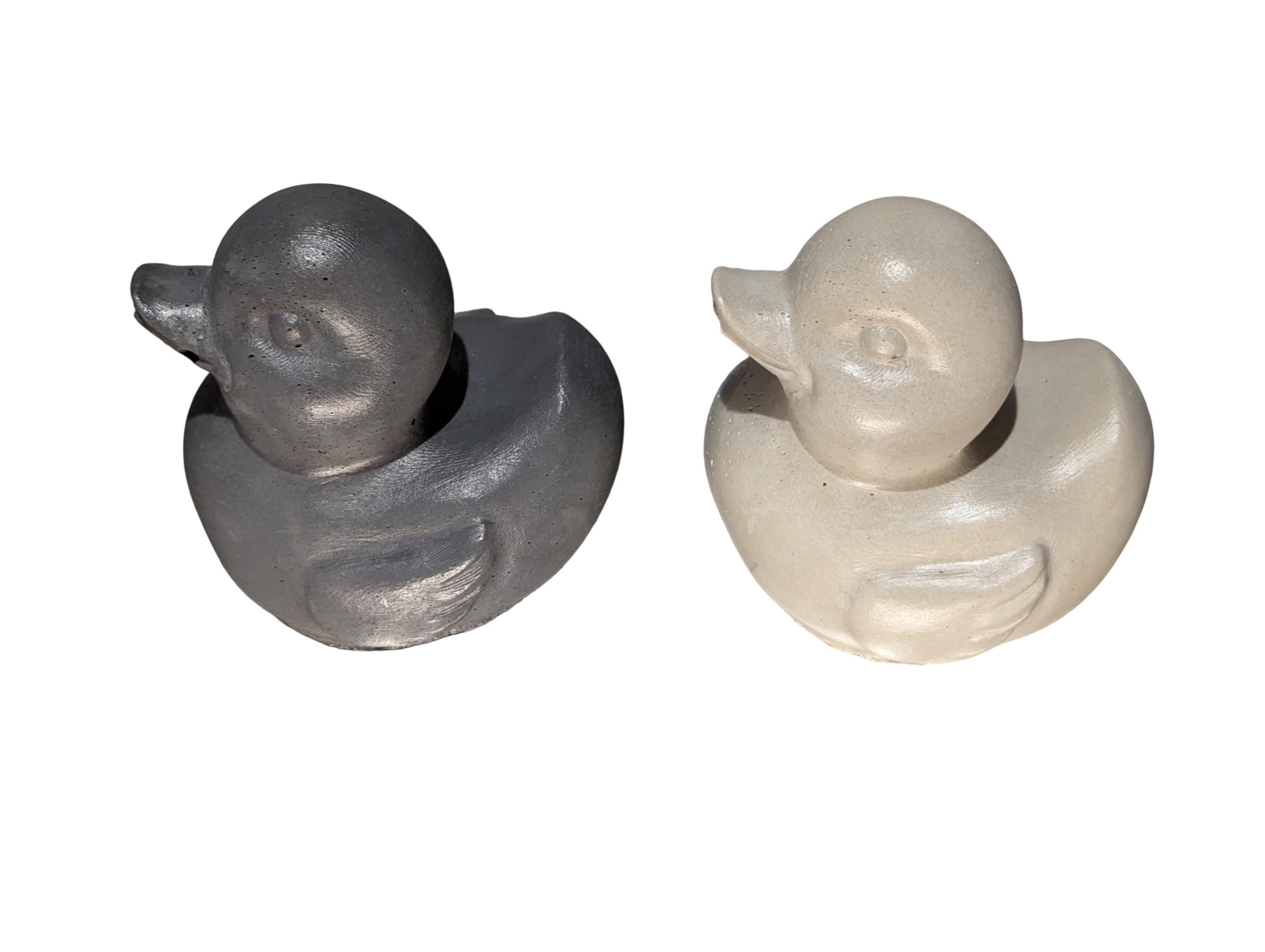 Concrete Duck Sculpture: Modern Minimalist Decor, Paintable DIY Craft