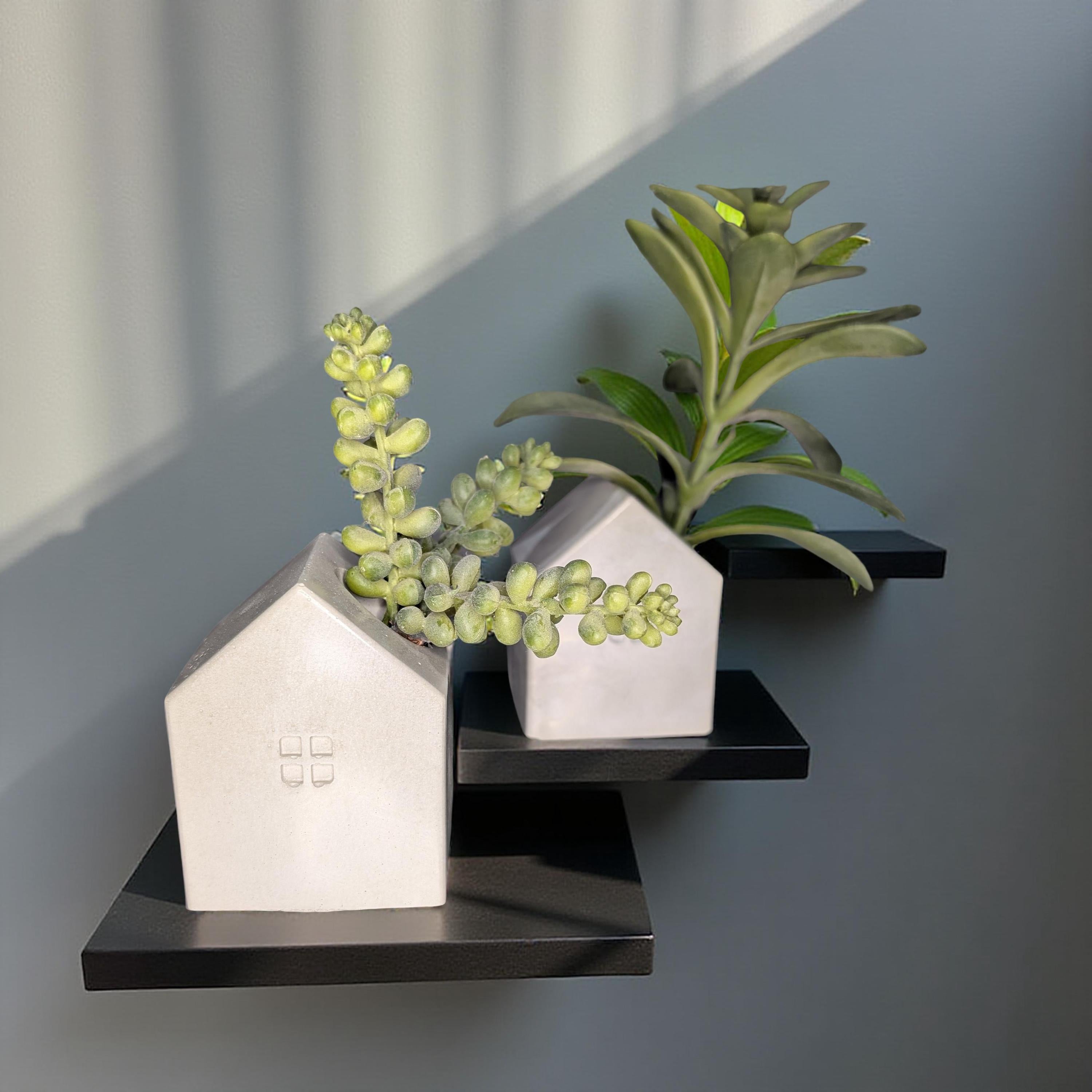 Handmade Concrete House Set | Multi-Use Succulent Planter or Candle Holder | Modern Housewarming Gift | Unique Minimalist Mantel Decor