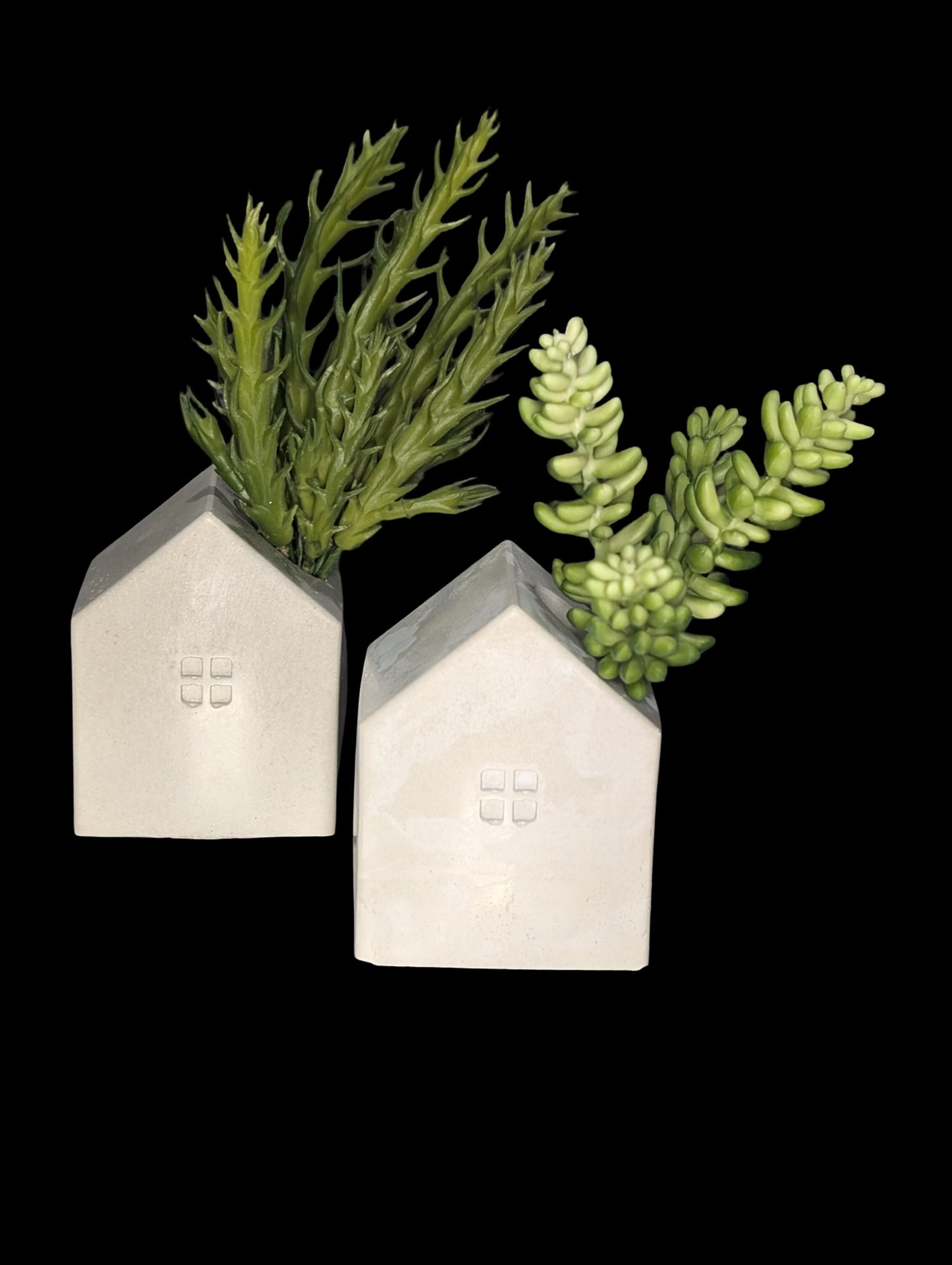 Handmade Concrete House Set | Multi-Use Succulent Planter or Candle Holder | Modern Housewarming Gift | Unique Minimalist Mantel Decor
