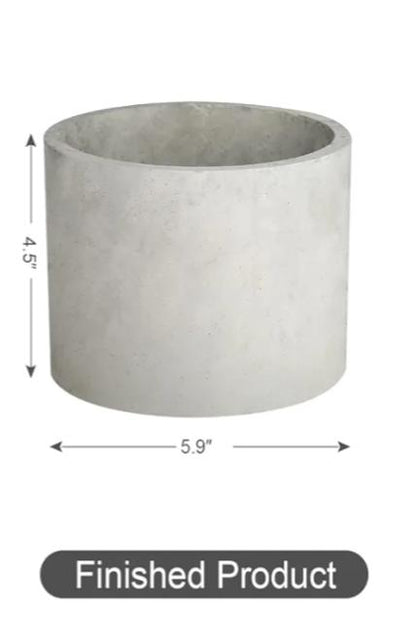 6 Inch Marble Concrete Planter with Drainage Tray | Modern Industrial Round Pot | Minimalist Hand-Poured Cement Plant Pot