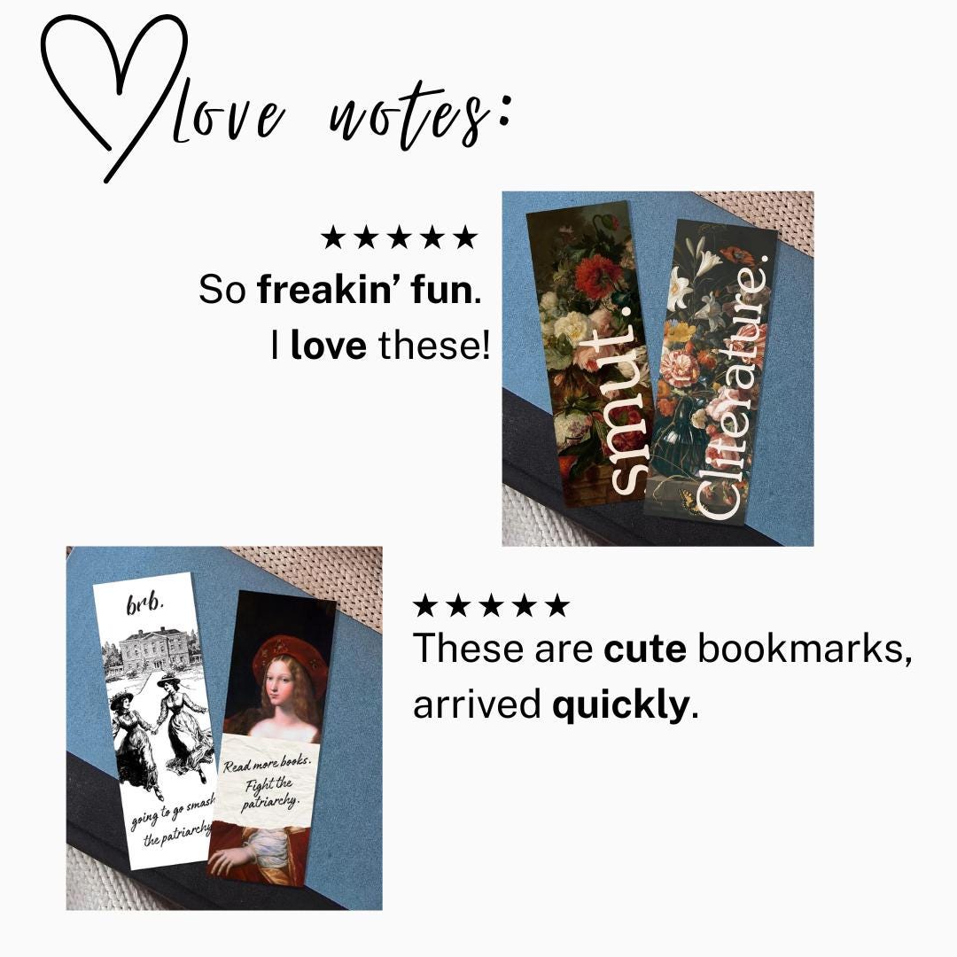 Smut &amp; Cliterature Bookmark Set: Funny Spicy Bookish Gift