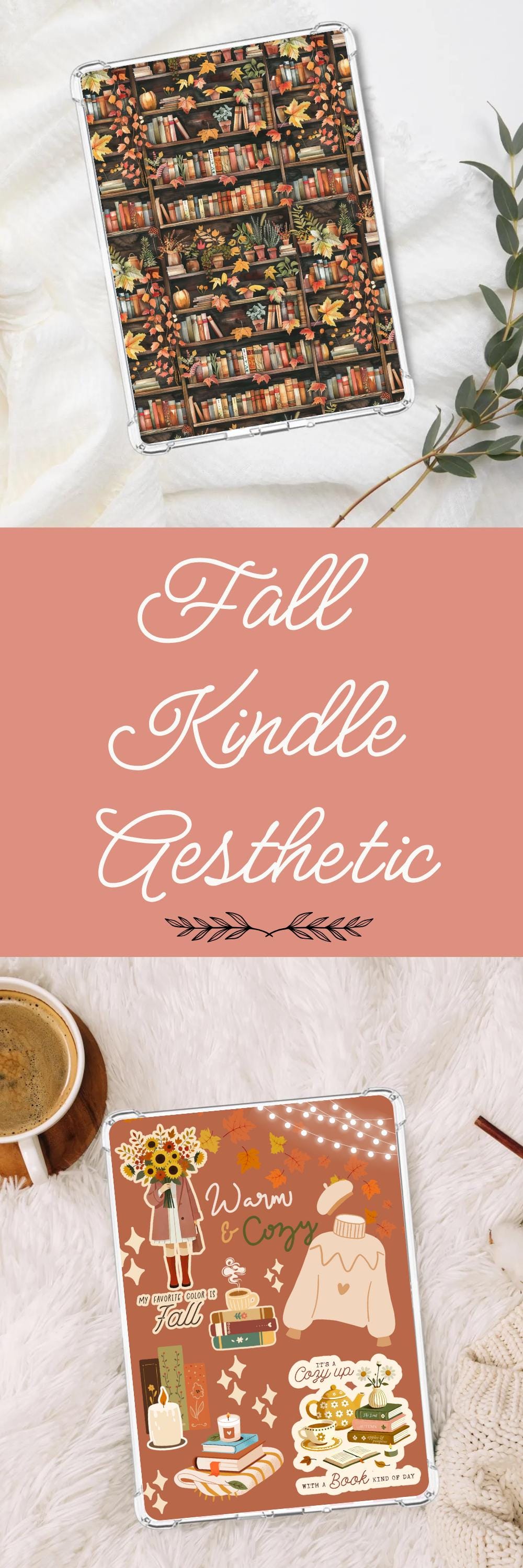 Fall Bookstore Kindle Insert: Bookish Ereader Accessory