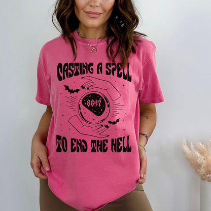 Casting A Spell Graphic T-Shirt, Mystical Witchy Clothing, Halloween Shirt, Magic Spell Tee, Gothic Vintage Style Top