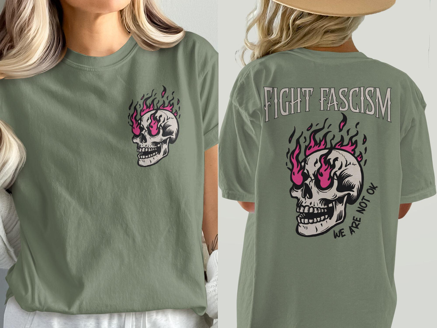 Fight Fascism Skull T-shirt, Anti-Fascism Graphic Tee, Political Activism Shirt, Bold Statement Apparel, Unisex Slogan Top