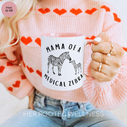 Mama of a Medical Zebra Coffee Mug | Rare Disease Awareness Mom Tea Mug | Supportive Gift for Chronic Illness Mother | Caregiver Coffee Cup
