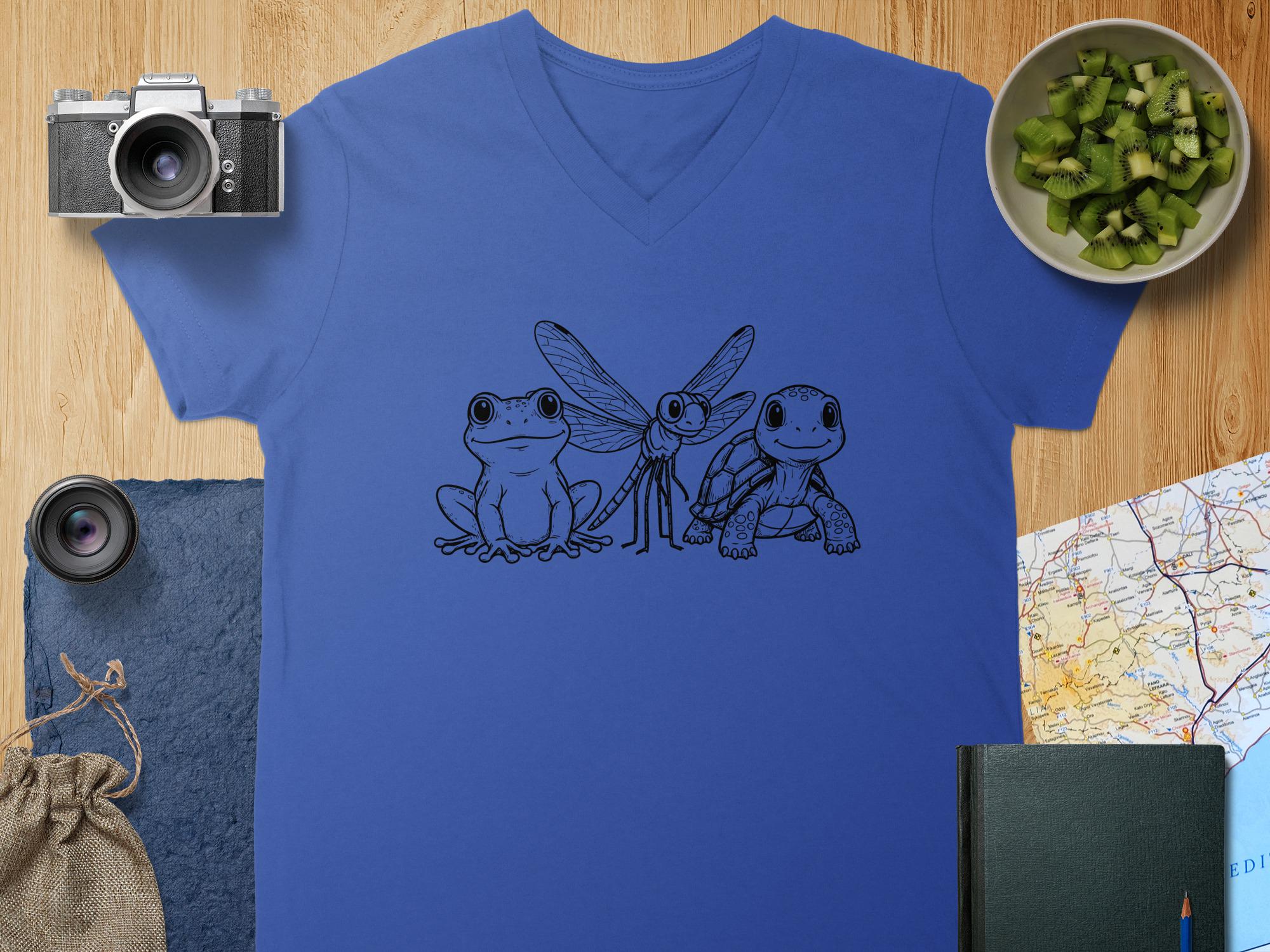 Frog Dragonfly Turtle V Neck T Shirt, Subtle F*ck Trump, Anti Trump Shirt, 8647, FDT, Political Humor Tee, Unique Design V Neck Top