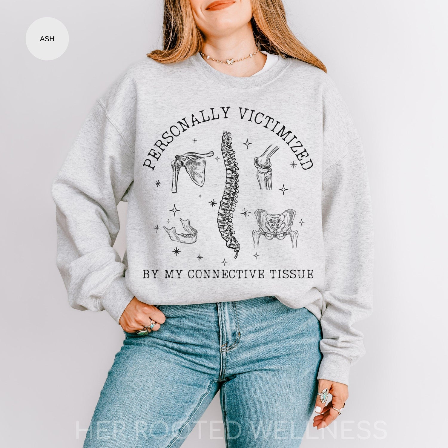 Funny EDS Sweatshirt | Connective Tissue Humor Ehlers Danlos Sweater, Hypermobile EDS hEDS HSD Support Gift, Hypermobility Spectrum Crewneck