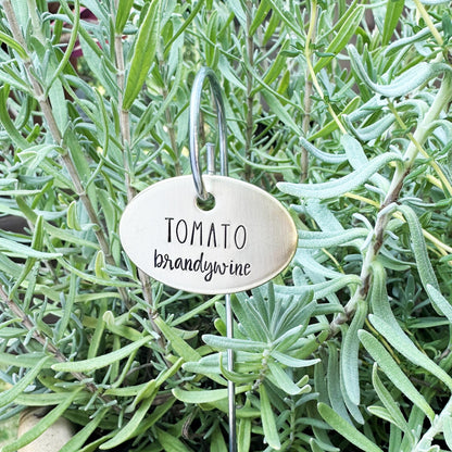 Hand Stamped Plant Label: Custom Herb &amp; Veggie Garden Marker