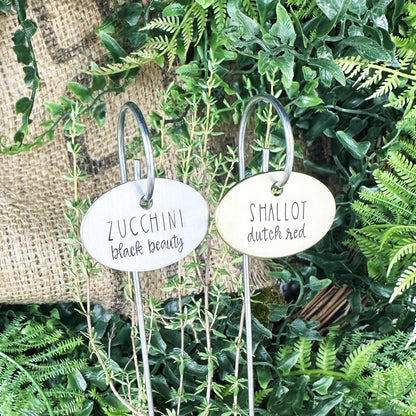 Hand Stamped Plant Label: Custom Herb &amp; Veggie Garden Marker