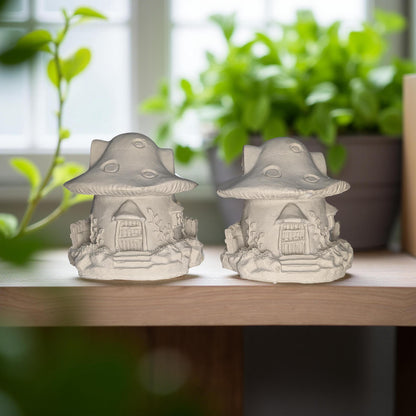 Mini Concrete Mushroom House: Paintable Fairy Garden Decor, 3.5&amp;quot;