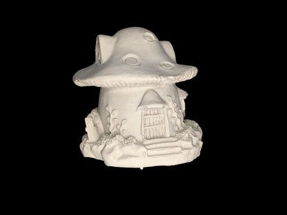 Mini Concrete Mushroom House: Paintable Fairy Garden Decor, 3.5&amp;quot;