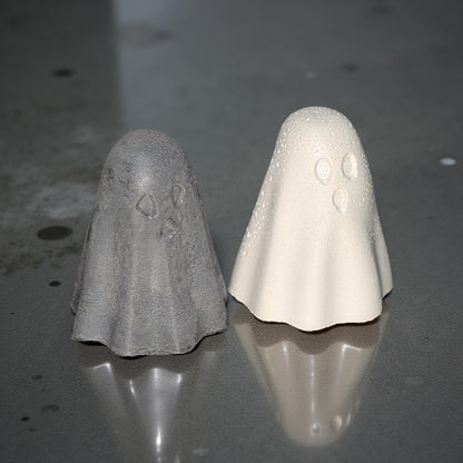 Mini Concrete Ghosts: Modern Halloween Shelf Decor