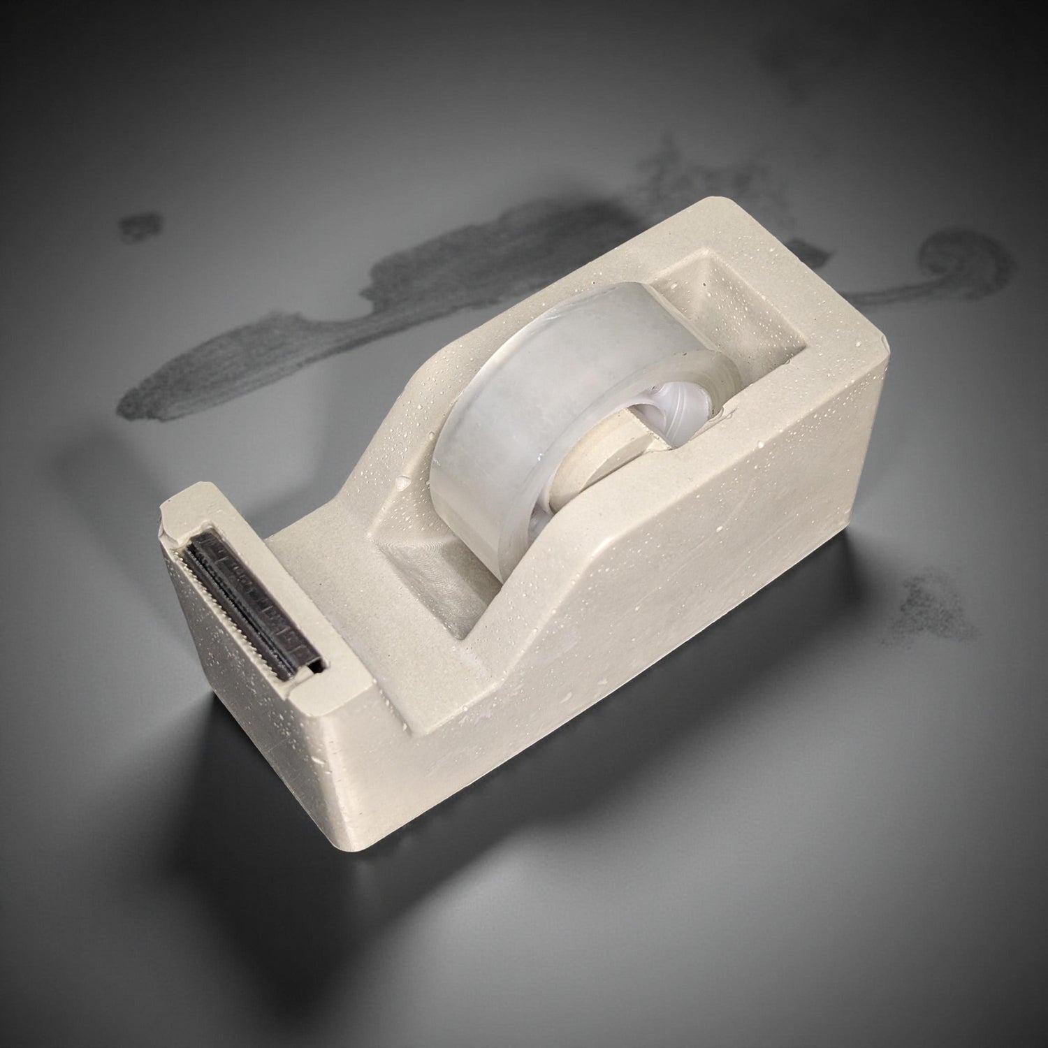 Minimalist Concrete Tape Dispenser: Modern Cement Desk Accessory, Natural or Gray