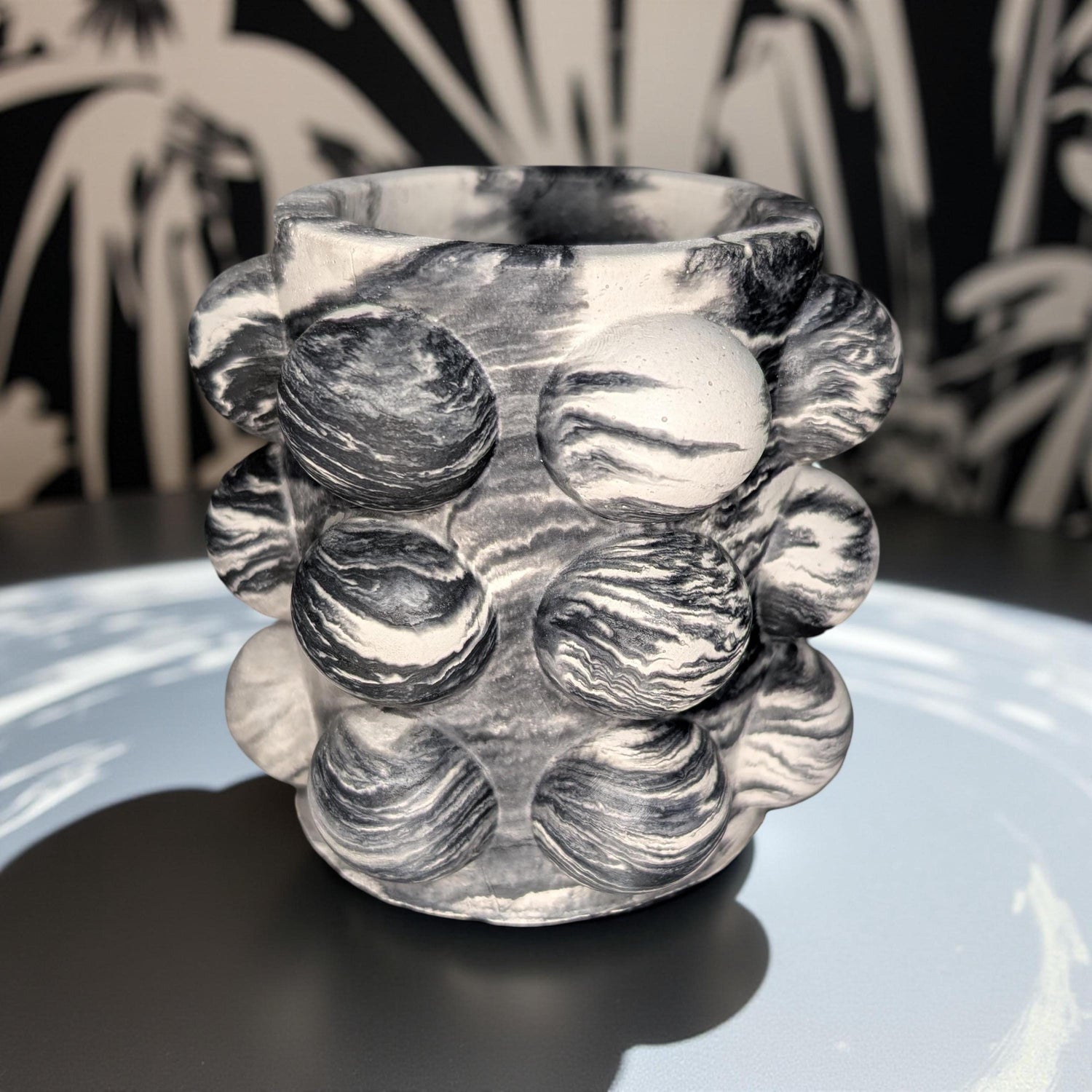Modern Concrete Bubble Jar: Decorative Storage Organizer
