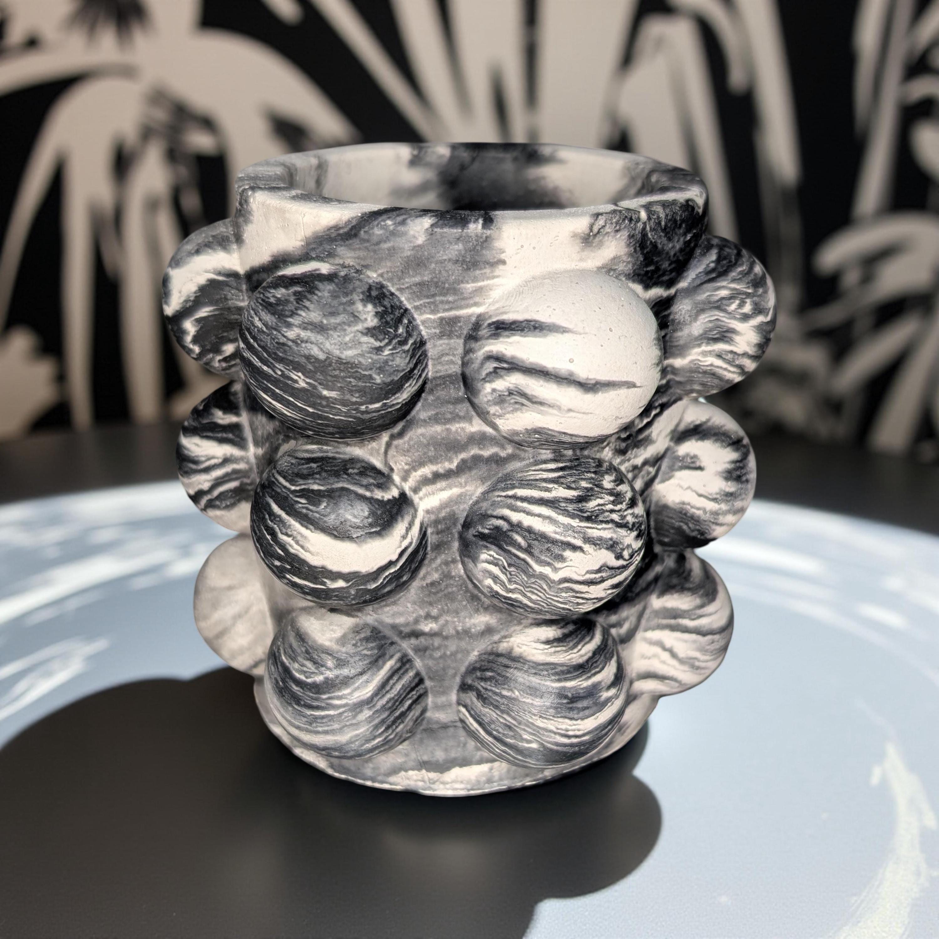 Modern Concrete Bubble Jar: Decorative Storage Organizer