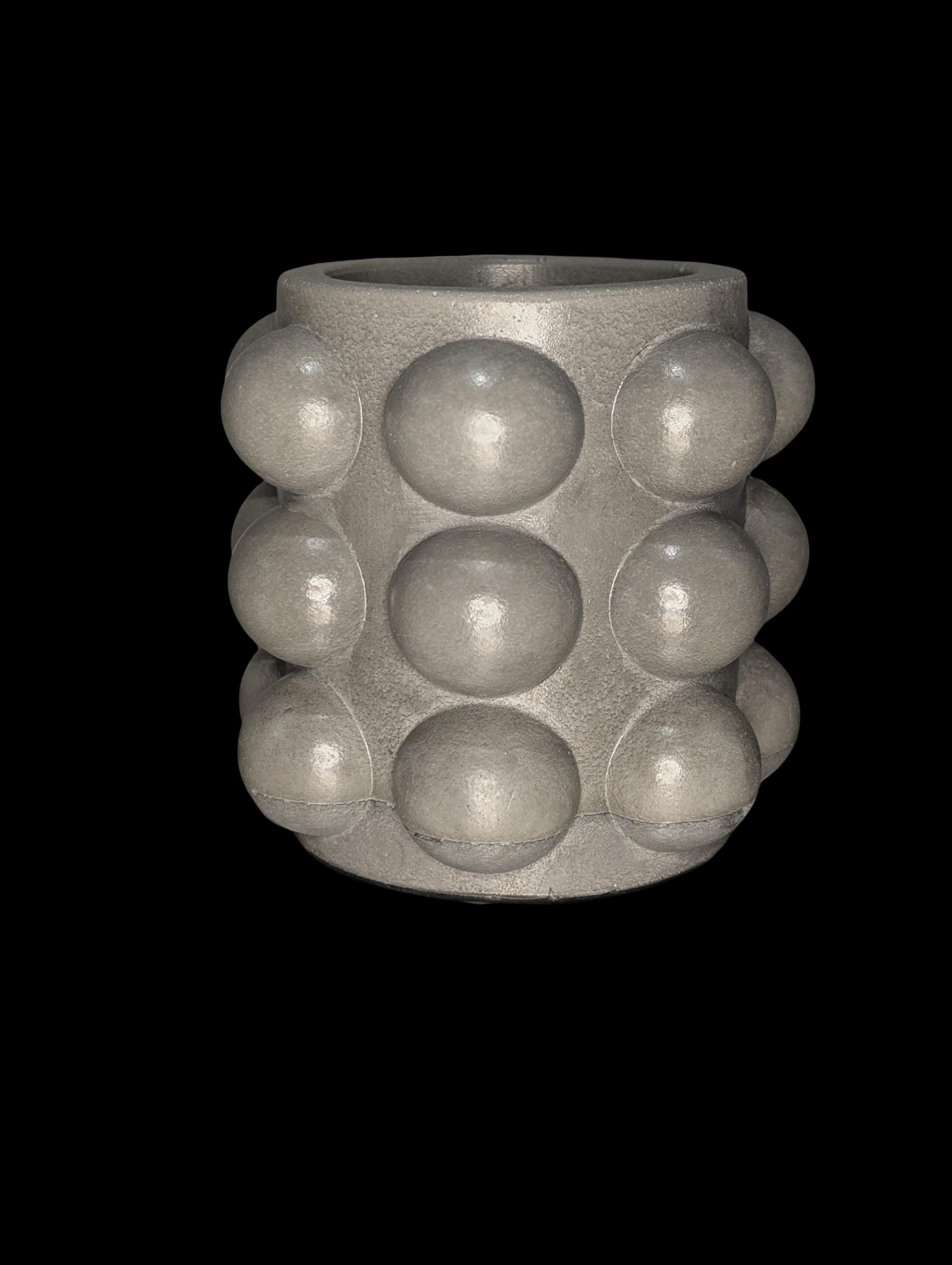 Modern Concrete Bubble Jar: Decorative Storage Organizer