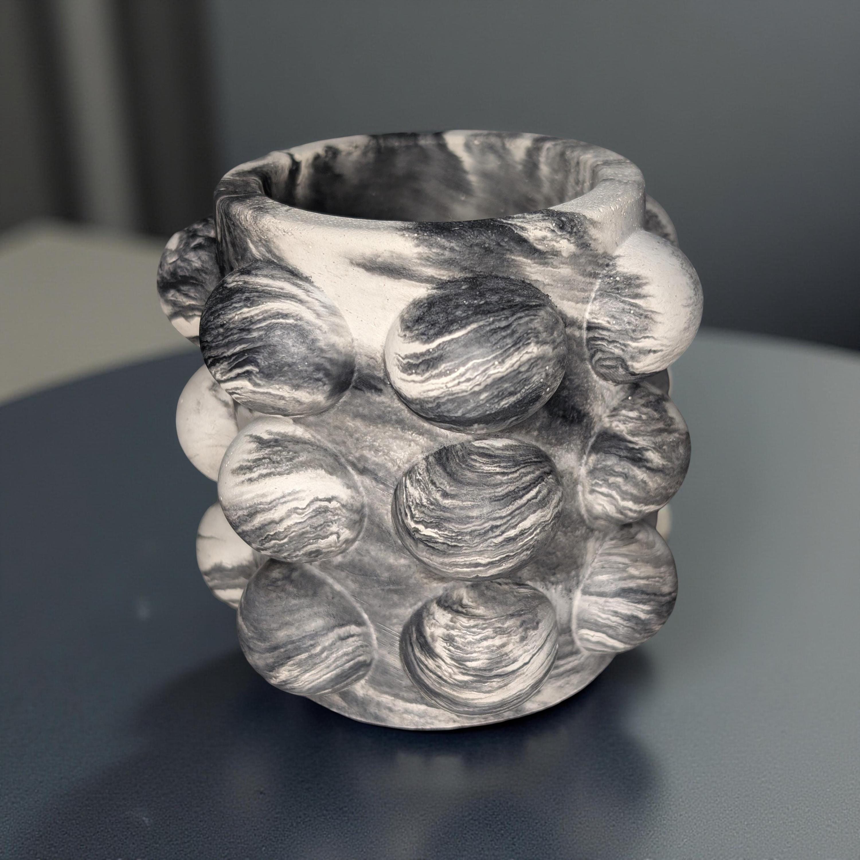 Modern Concrete Bubble Jar: Decorative Storage Organizer