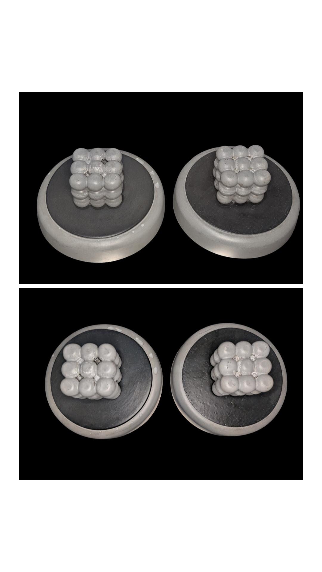 Modern Concrete Pedestal Bowl: Sculptural Orb Base, Minimalist Centerpiece