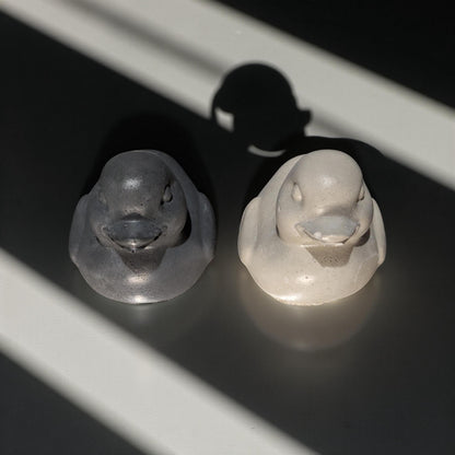 Concrete Duck Sculpture: Modern Minimalist Decor, Paintable DIY Craft
