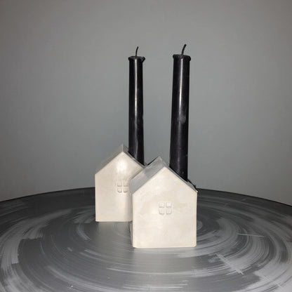 Handmade Concrete House Set | Multi-Use Succulent Planter or Candle Holder | Modern Housewarming Gift | Unique Minimalist Mantel Decor