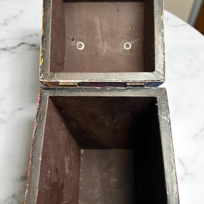 Upcycled Japanese Fabric Wine Carrier, Vintage Wood Box, Brass Hardware, Asian Gift