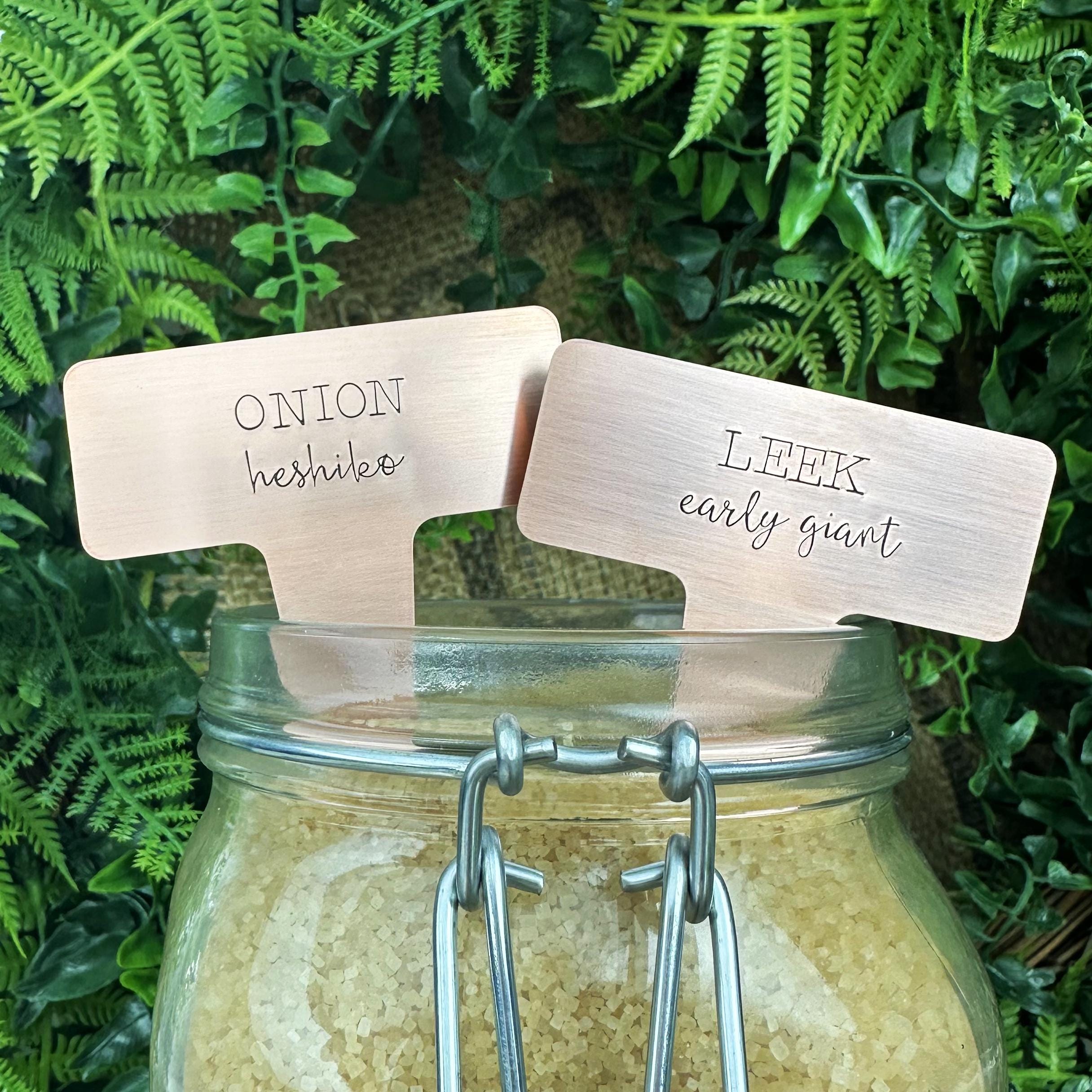 Hand Stamped Copper Garden Marker: Herb &amp; Vegetable Plant Stake