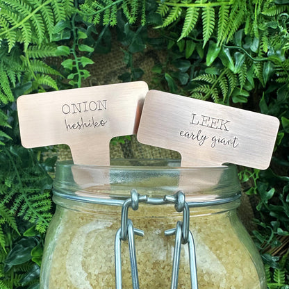 Hand Stamped Copper Garden Marker: Herb &amp; Vegetable Plant Stake