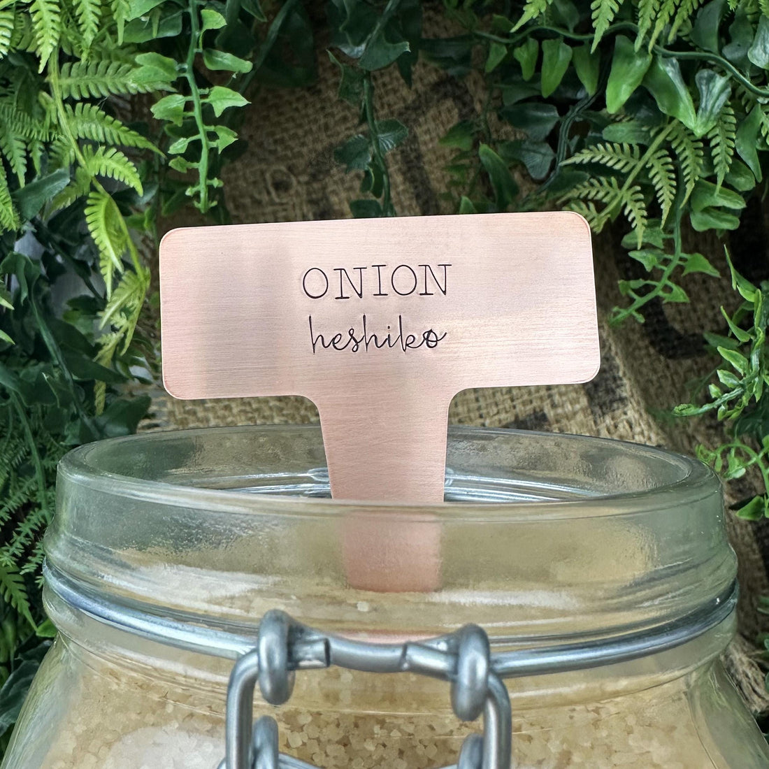 Hand Stamped Copper Garden Marker: Herb &amp; Vegetable Plant Stake