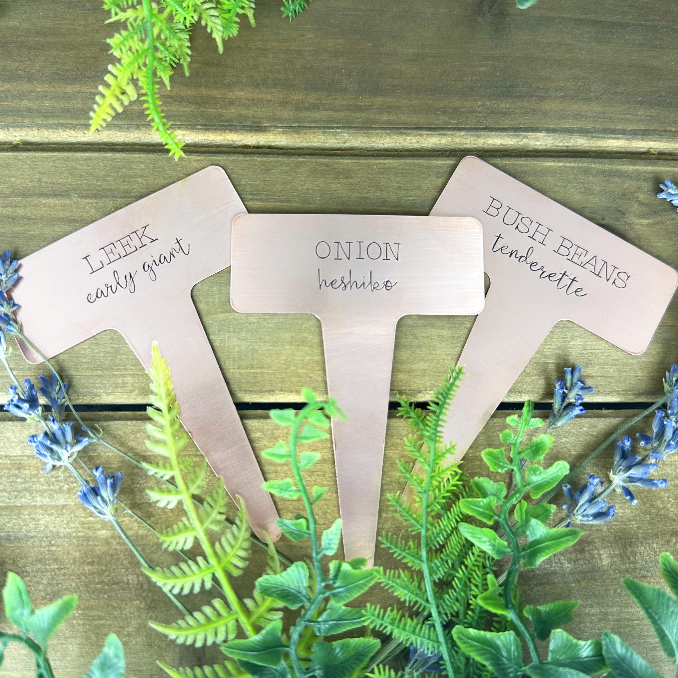 Hand Stamped Copper Garden Marker: Herb &amp; Vegetable Plant Stake