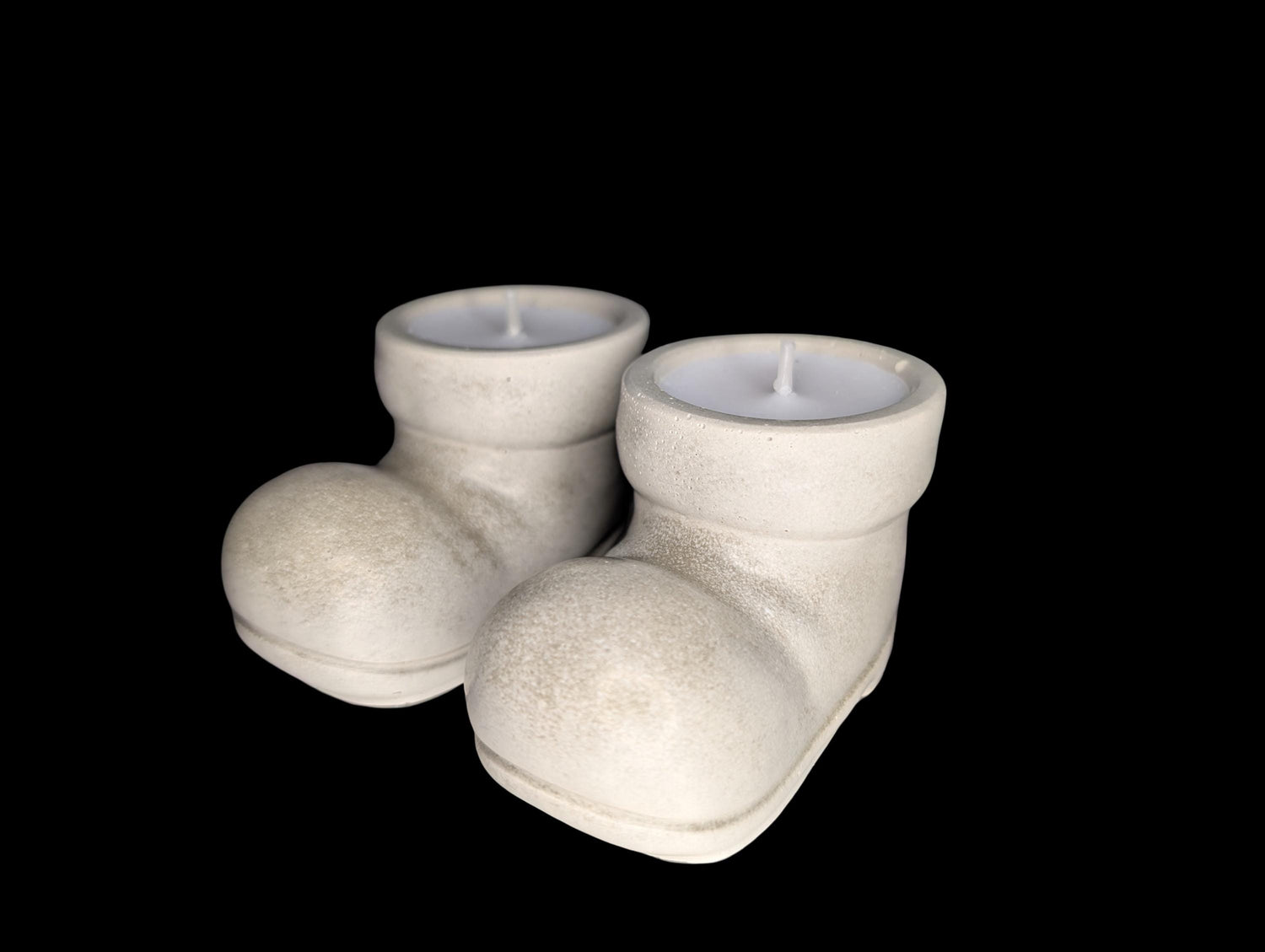 Concrete Santa Boot Tea Light Holders (Set of 2) - Christmas Decor